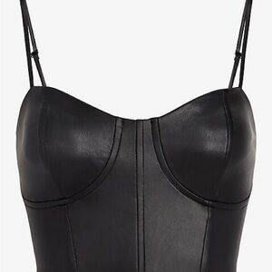 Express Body Contour Faux Leather Corset Cropped top size Medium
